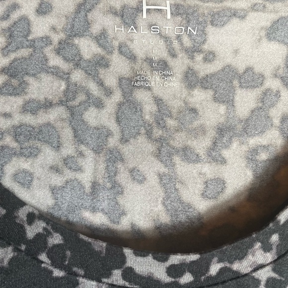 𝅺H HALSTON STUDIO Scoop Neck Patterned High/low T-shirt ABSTRACT ANIMAL - Picture 8 of 14